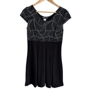 Vintage 90s Sparkly Mini Dress Sz S Black Glitter Short Party Cocktail Stretchy